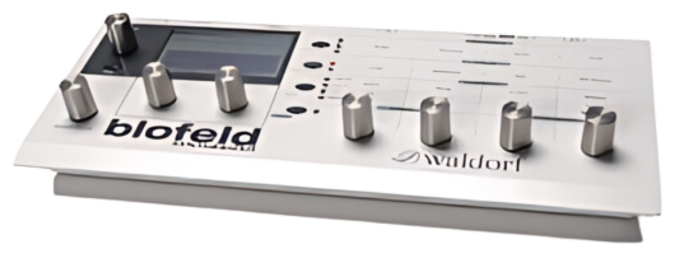 A Waldorf Blofeld digital synthesizer.