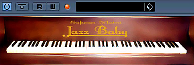 An image of a piano with the words "Jazz Baby" displayed prominently.