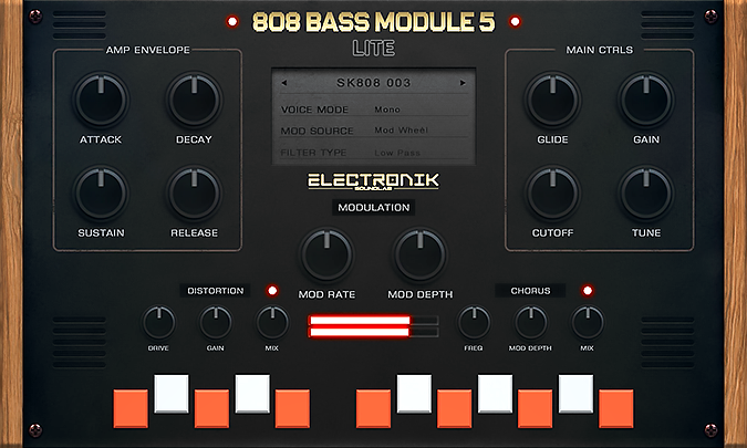 808 Bass Module 5 Lite plugin interface