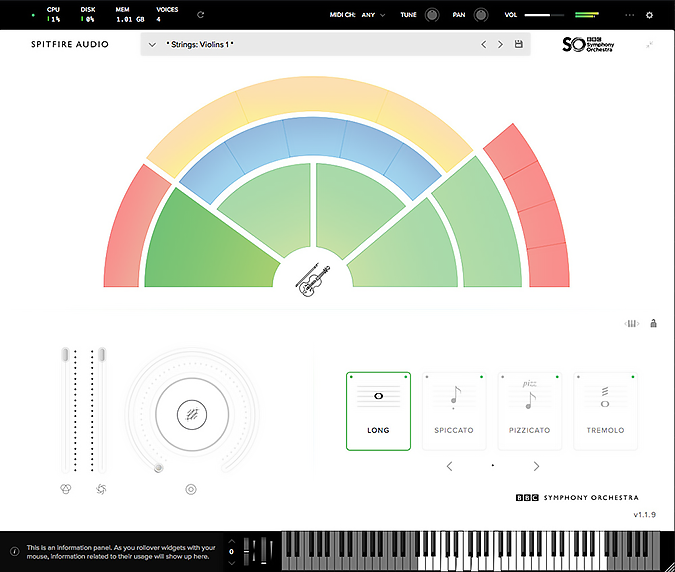 BBC Symphony Orchestra plugin interface