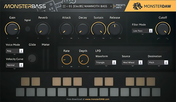 Monster Bass plugin screenshot-5 best free rompler vst plugins