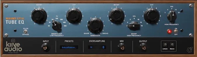 WARMY EP1A TUBE EQ plugin interface