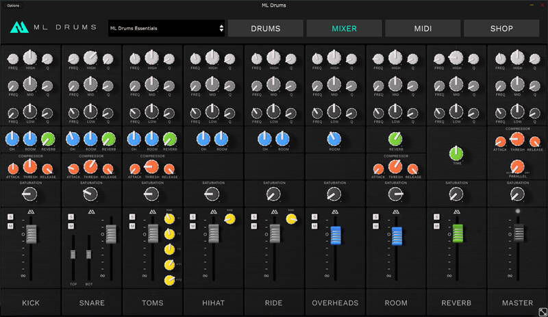 ML Drums Free by ML Sound Lab GUI - 5 Best Free Sampler VST Plugins