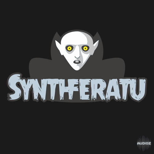 Synthefratu - a demon with yellow eyes emerging from the depths of darkness on a black background, evoking an eerie aura reminiscent of something From The Crypt.