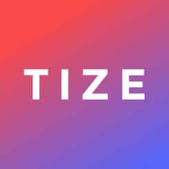 The tize logo on a multicolored background.