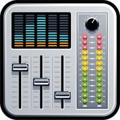 An icon of a sound mixer for DJ music mix.