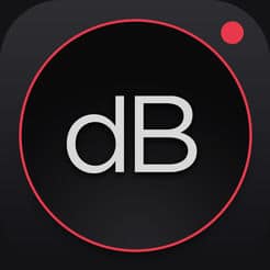 The Decibel Pro logo on an iPhone.