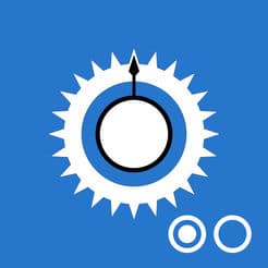 The gear icon on a blue background features a nebulizer.