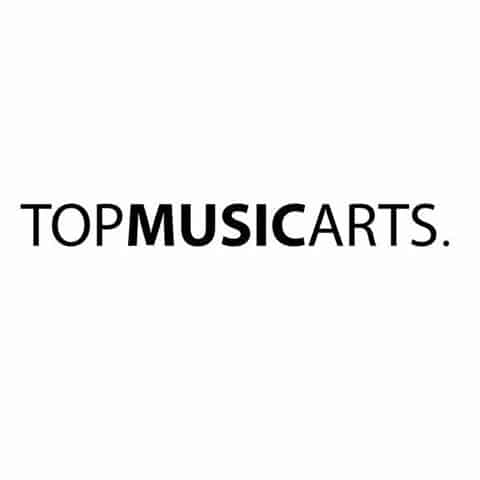 Topmusicarts logo on a white background with a touch of Tropical House flair.