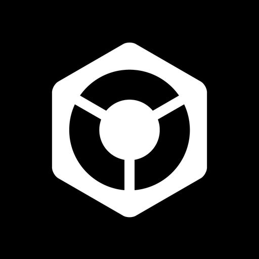 A Rekordbox hexagon logo on a black background.