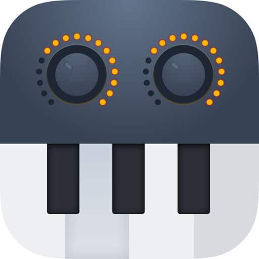 An icon of a DJ app with a keyboard on it.