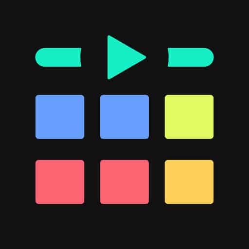 A colorful icon of a Beat Snap app on a black background.