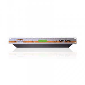 A black and orange Jomox mixer with an orange control panel.