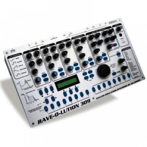 Quasimidi Rave-o-lution 309 sd synthesizer, featuring samples.