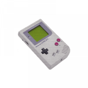 A white Gameboy is shown on a white background with no Sound FX.