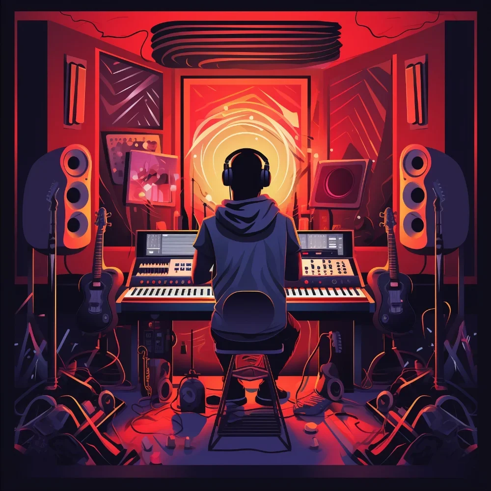 man producing music in studio- how to become a music producer