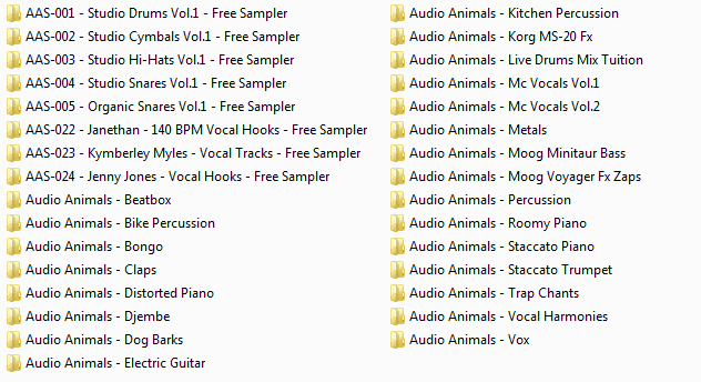 Adobe audio animals and free samples.