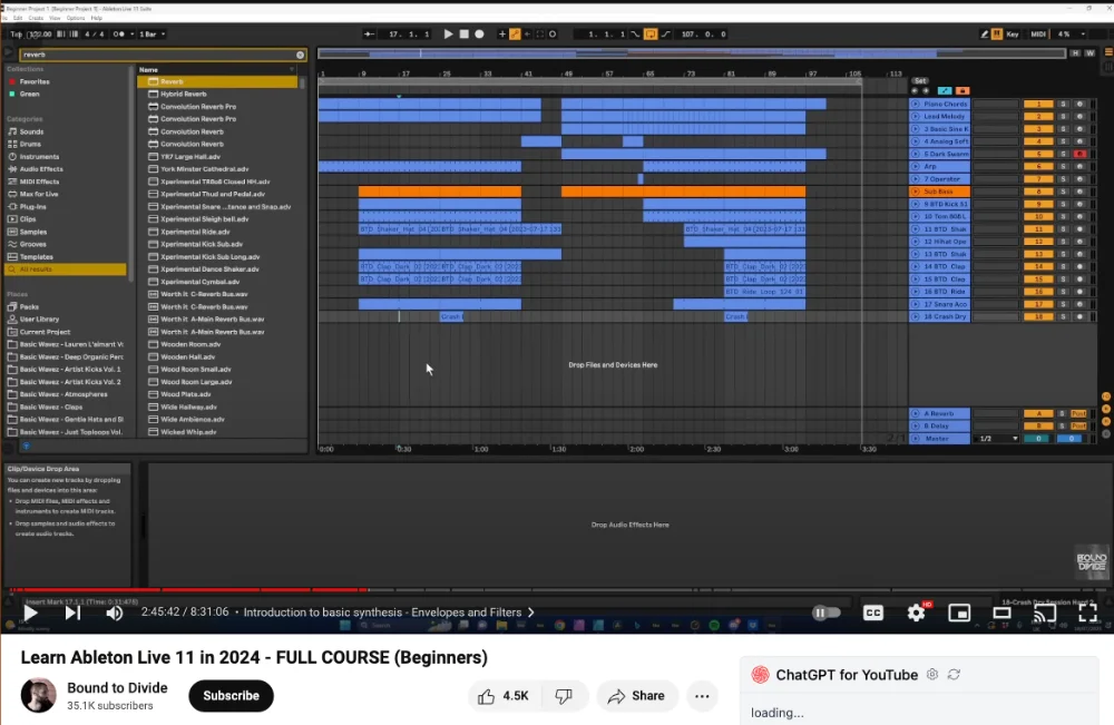 youtube video for learn ableton live 11 in 2024