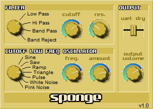 The spongy knobs of a gold synthesizer.