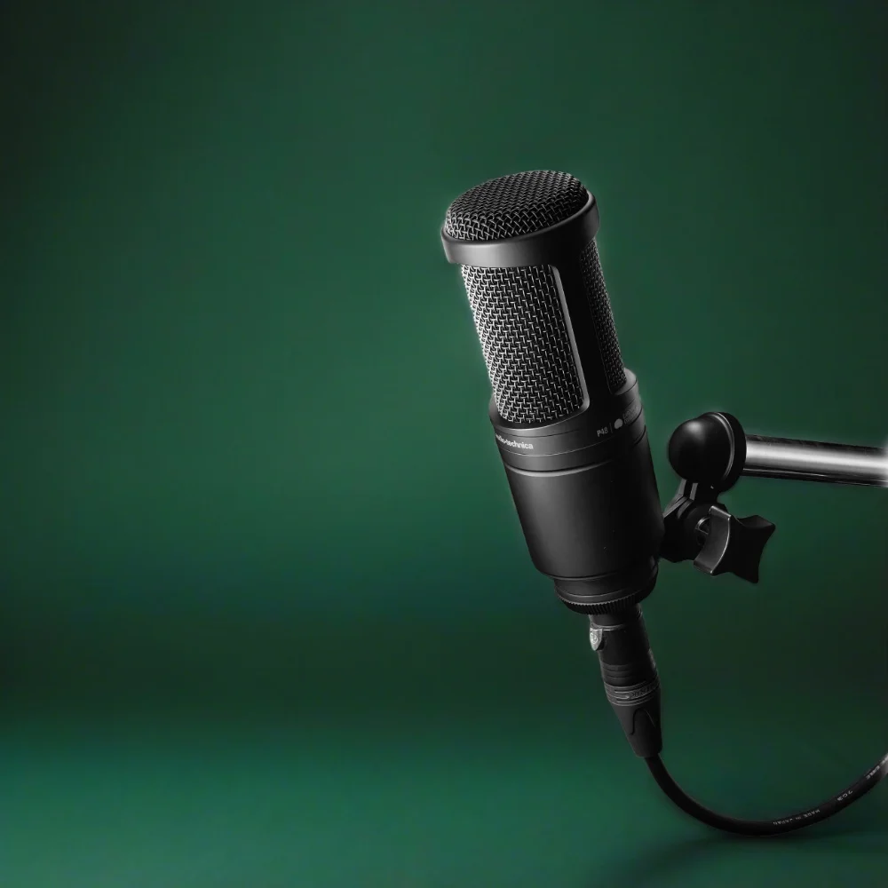 Audio Technica AT2020 in mic stand