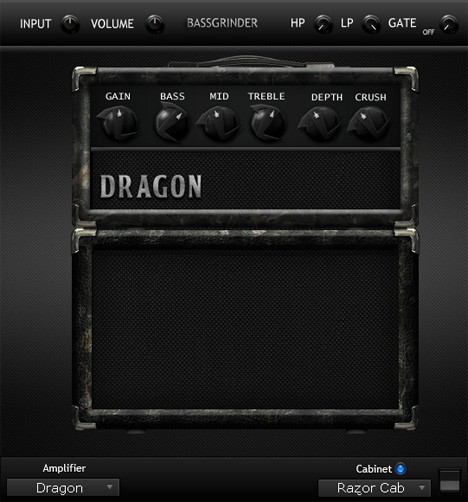 The Free dragon amp is shown on a black background.