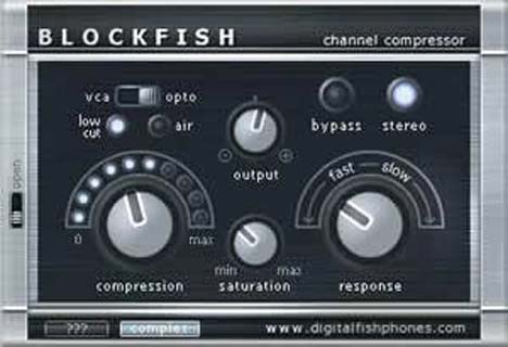 The Blockfish audio plugin is shown on the screen.
