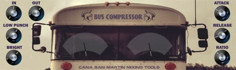 A picture of a bus with the words bus compressor.