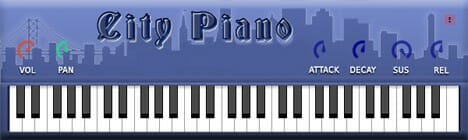 A blue piano keyboard.