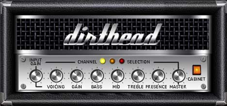 The Dirthead amp is displayed on a black background.