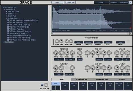 A screen shot of a music production software with a touch of elegance.