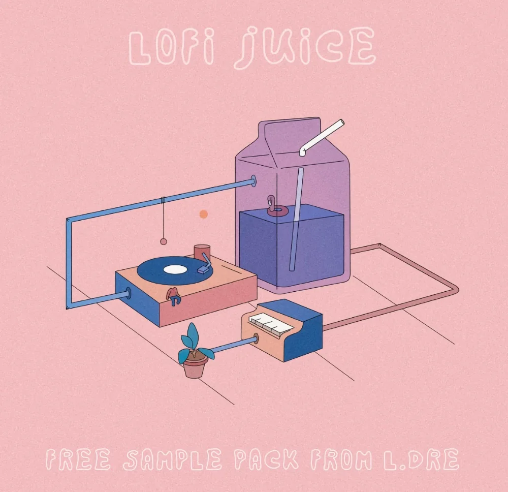 Cover Artwork for the free lofi sample pack Lofi juice