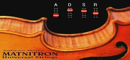 A picture of a violin with the word adrr and Matnitron on it.