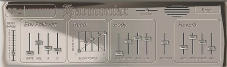 A picture of a Harmoniac music player with a number of buttons on it.