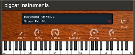 A screenshot of a piano keyboard with the words 'NST Pianos'.