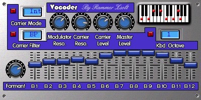 Yodoo music synthesizer - screenshot featuring RZS and Vocoder.