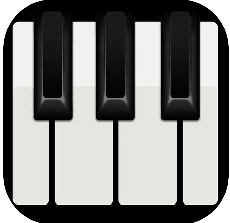A black and white piano icon.