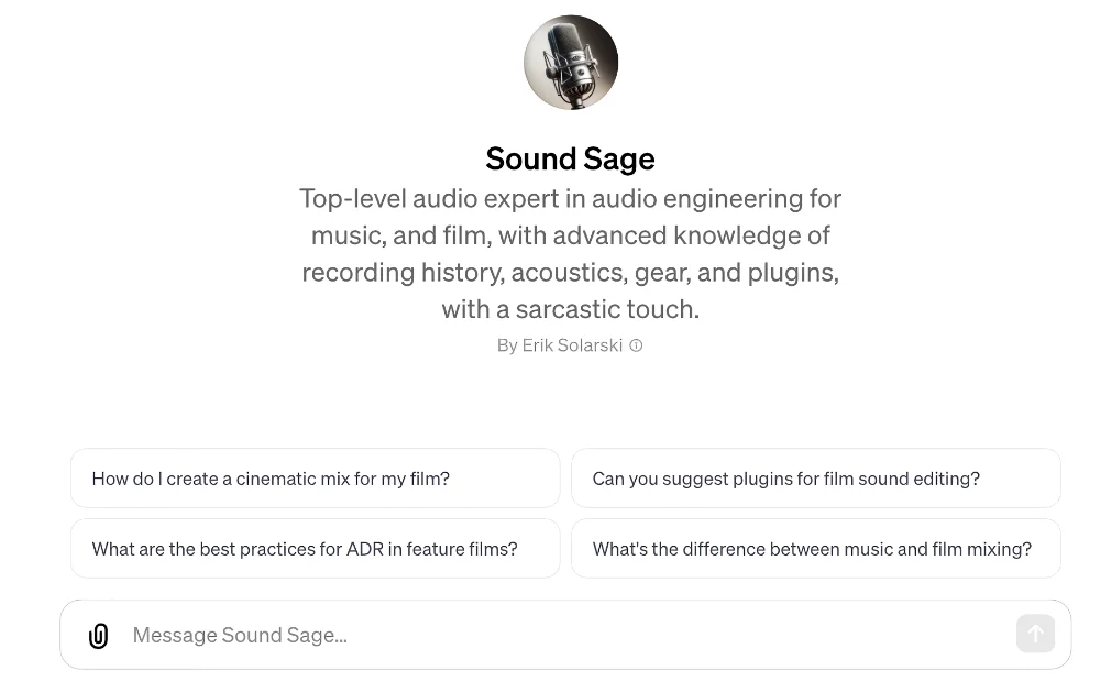 soundsage- Custom GPTs For Music Production
