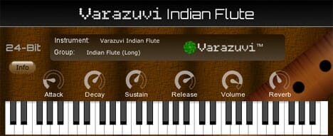 A screenshot of the Varazuvi Indian Flute app.