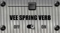 The VeeSpring verb on a metal button.