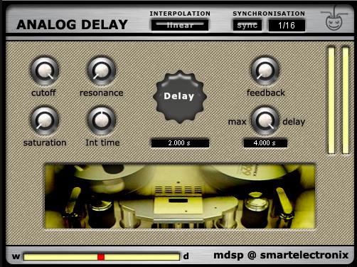 An AnalogDelay is displayed on a computer screen.