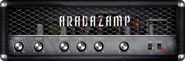An Aradaz amp with a metal cover.