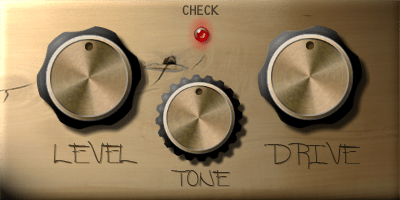 Four buttons with the words check level drive ATK tone.
