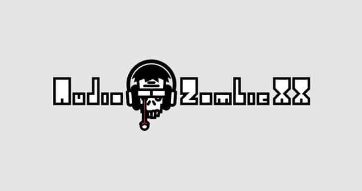 A black and white logo inspired by African percussion for a zombie game in AZ.
