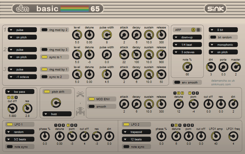 A basic screenshot of a music software.