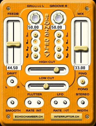 A picture of an orange mixer with Bionicdelay buttons on it.