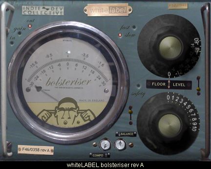 A picture of a meter with a knob and bolsterisers.
