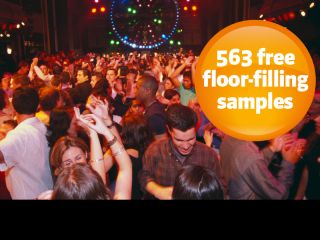 A crowd of people at a party enjoying free floor-filling samples.