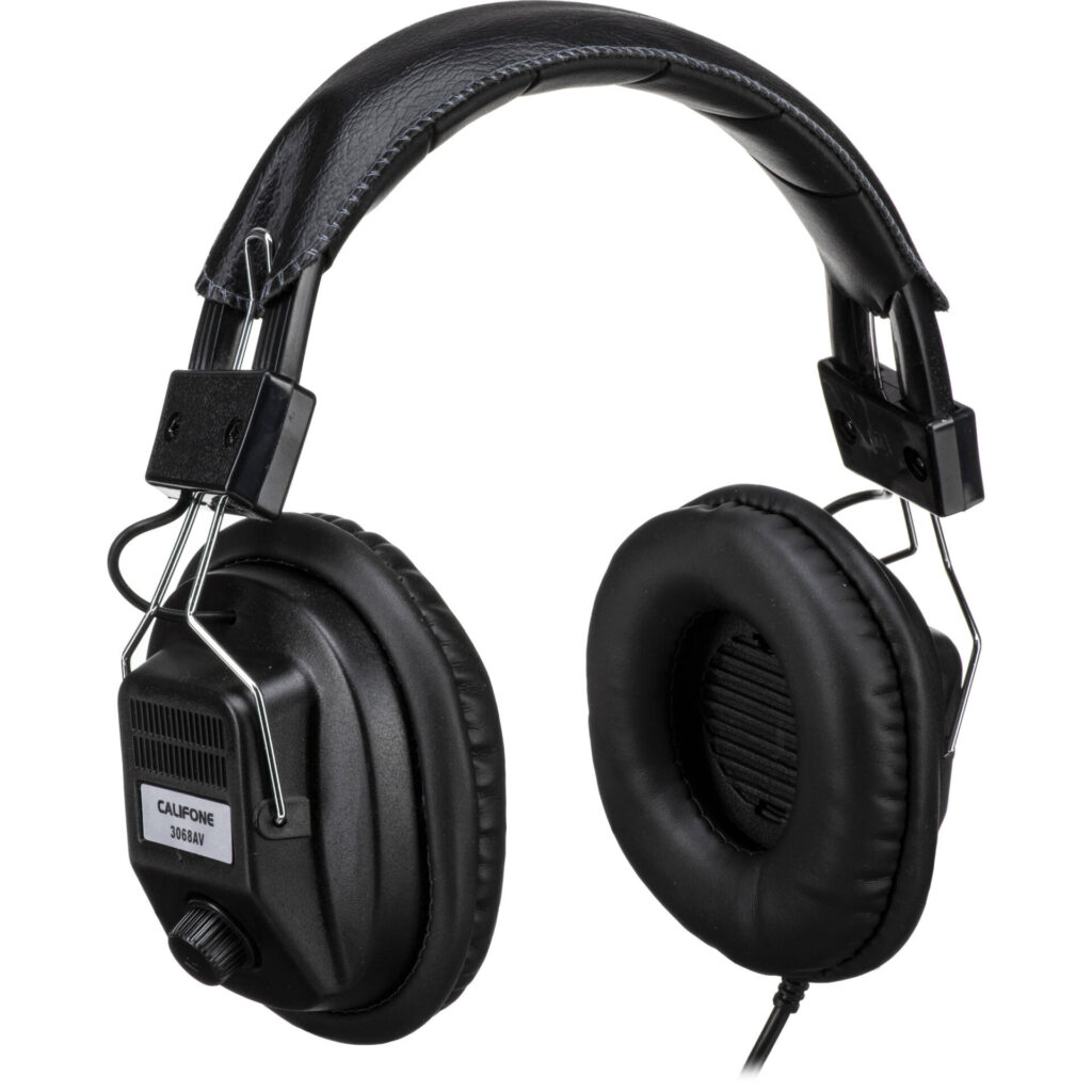 Califone 3068AV Stereo/Mono Headphones, 3.5 mm Stereo Plug, Black