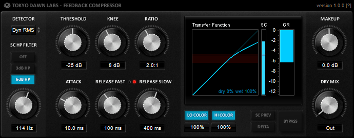 A screen shot of a synthesizer with different settings, featuring a TDR.