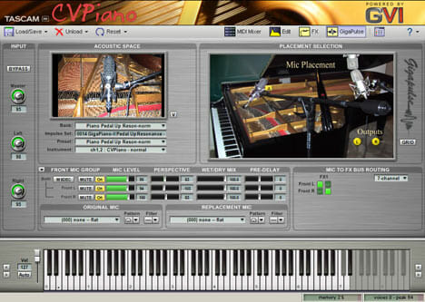 A computer screen displaying a virtual piano.